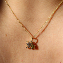 Load image into Gallery viewer, Diamond and Peridot Granulated Pendant
