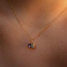 Load image into Gallery viewer, Tanzanite, Aquamarine & Diamond Granulated Pendant