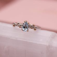 Load image into Gallery viewer, Delicate Blue Aquamarine Granulated Ring
