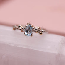 Load image into Gallery viewer, Delicate Blue Aquamarine Granulated Ring
