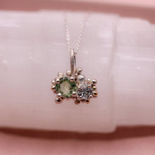 Load image into Gallery viewer, Montana Sapphire & Aquamarine Granulated Pendant