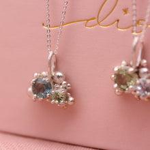 Load image into Gallery viewer, Aquamarine & Tsavorite Granulated Pendant