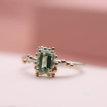 Load image into Gallery viewer, Green Tourmaline Granulated Ring
