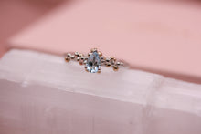Load and play video in Gallery viewer, Delicate Blue Aquamarine Granulated Ring
