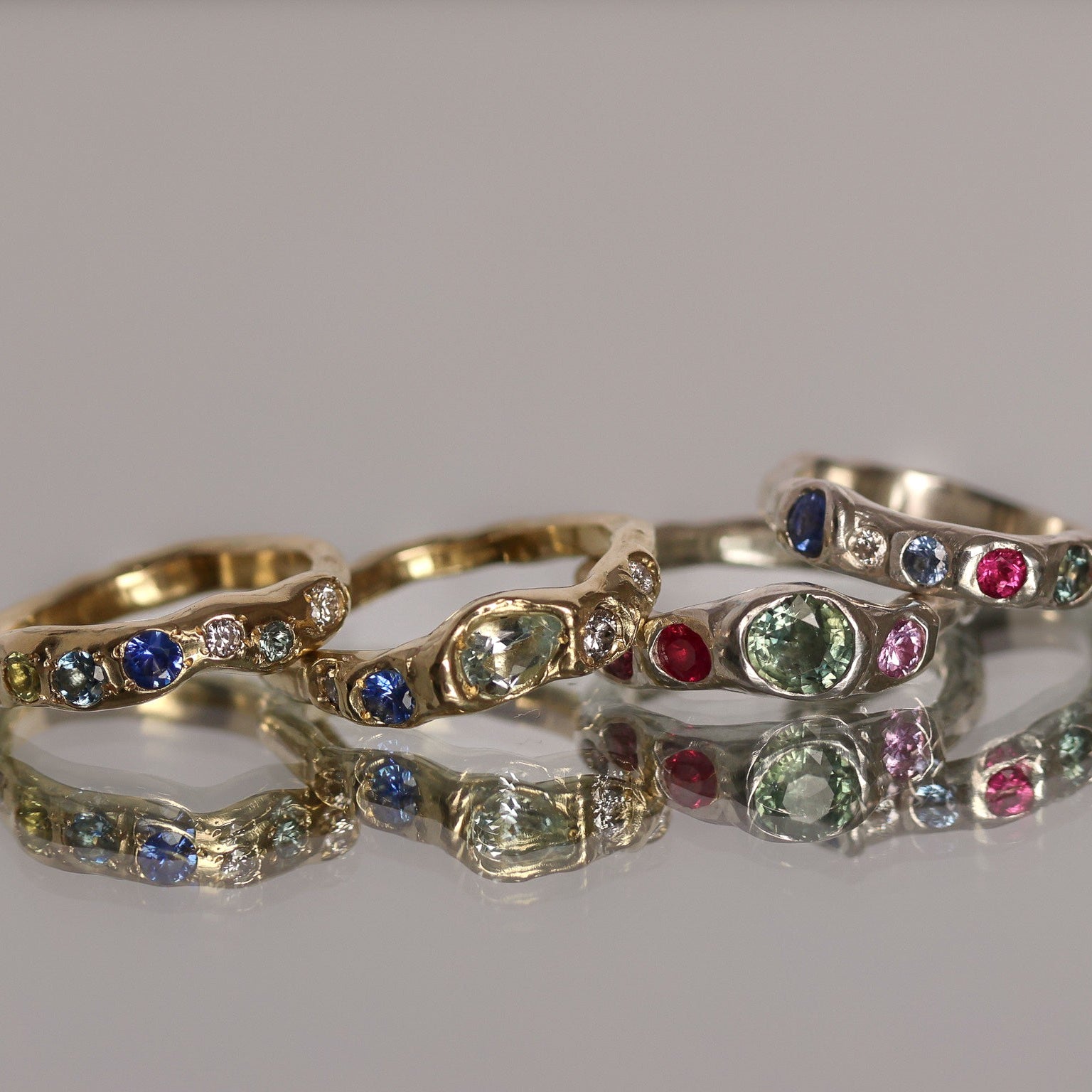 Actually, Quite Brave No. 2 | Solid 14ct Gold, Aquamarine, Sapphire & Diamond Ring
