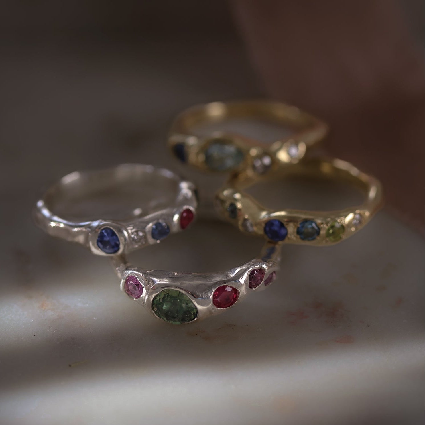 Actually, Quite Brave No. IV | Recycled Sterling Silver, Sapphire, Tanzanite & Diamond Ring