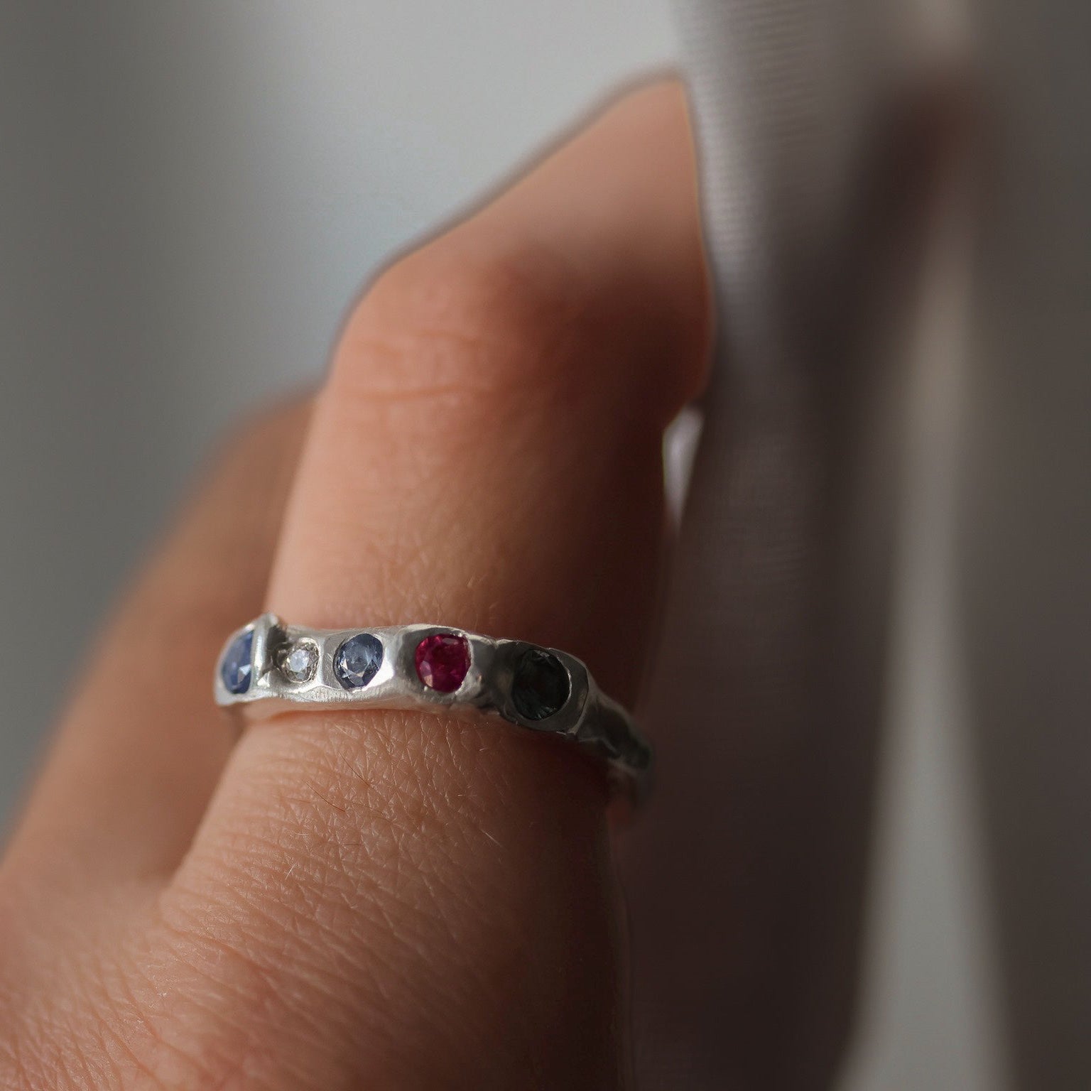 Actually, Quite Brave No. IV | Recycled Sterling Silver, Sapphire, Tanzanite & Diamond Ring