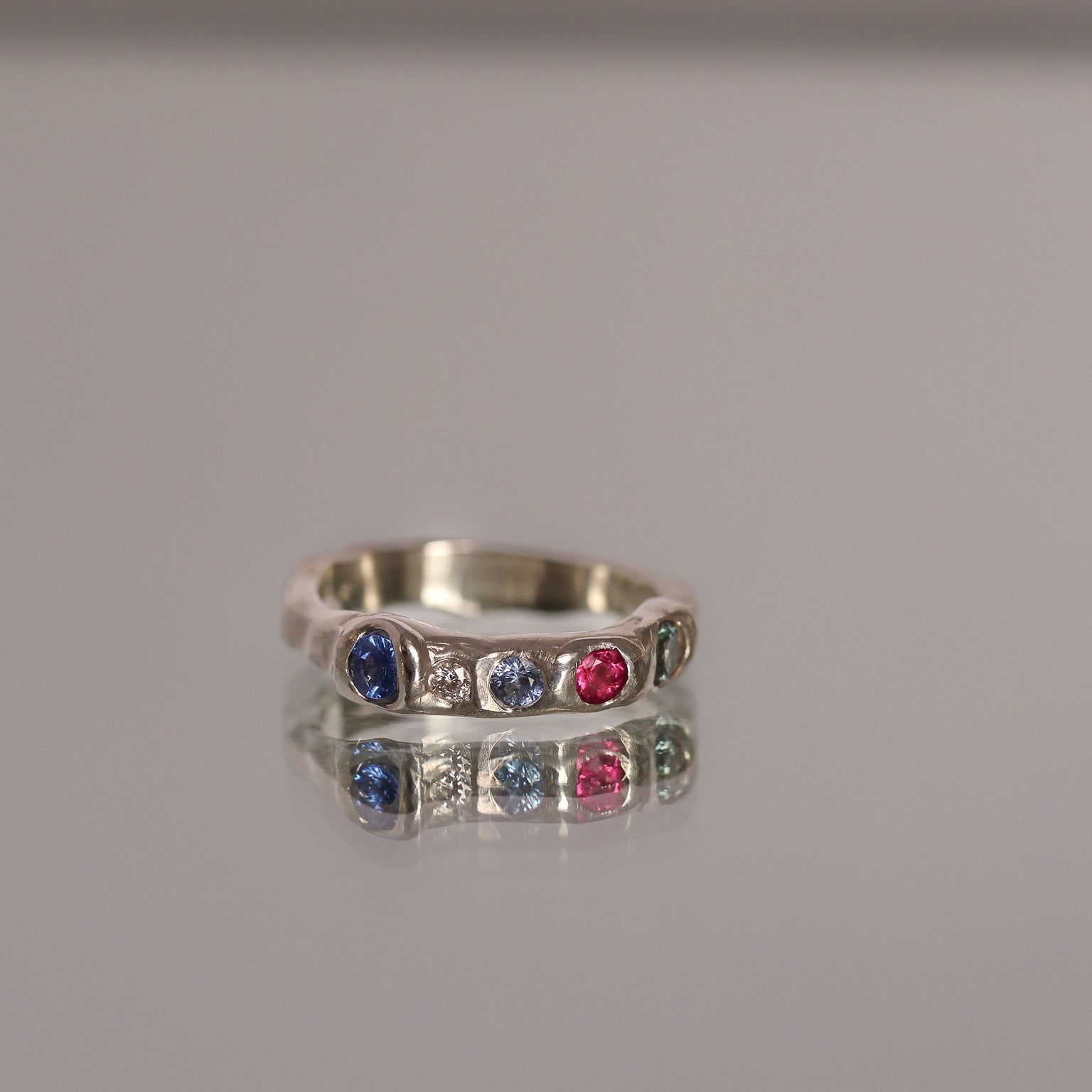 Actually, Quite Brave No. IV | Recycled Sterling Silver, Sapphire, Tanzanite & Diamond Ring